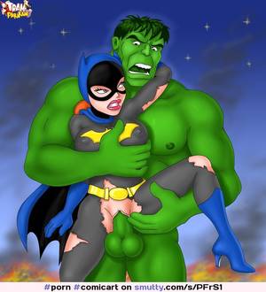 cartoon with caption fucked - Hulk Fucking Bat Girl #ComicArt#SuperHero#toon#cartoon#Hulk#Batgirl