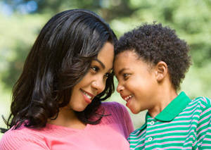 Homemade Tiny Girl Sex - Woman and her son smiling at each other