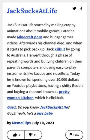 cumshot urban dictionary - I found this on urban dictionary : r/JackSucksAtLife