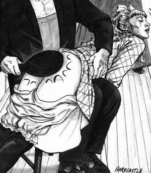 anime spanking thong - paddle spanking art