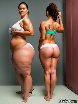 fat sport - Porn image of brown realistic art green fat sports bra big ass small tits  created by AI