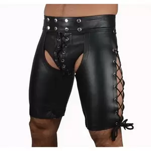 Fetish Pants Porn - Wetlook Latex Gay Crotchless Sissy Pants Faux Leather Fetish Men Open  Crotch Pole Dance Pants Porn Hollow Gay Pants for BDSM Sex - AliExpress