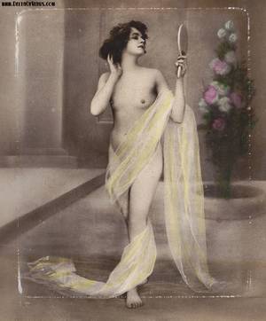 gail mckenna vintage erotica forums - Antique Nude Postcard, Girl With Mirror