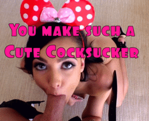 i am a sissy cocksucker - Brunette Mouse Ears Sissy Cocksucker - Porn With Text