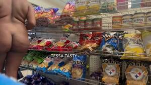 ebony nude shopping - Naked ebony plays with banana in corner store - ThisVid.com