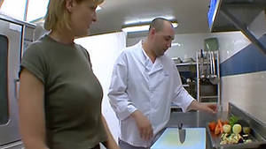 french kitchen porn - FRENCH MATURE FUCKS IN THE RESTAURANT KITCHEN