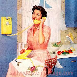 50s Style Housewife Porn - A pretty 1950s homemaker taking a quick break from looking lovely and  keeping her house in