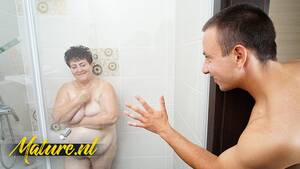 Grandma Shower Porn - Hairy BBW Grandma Waiting for her Toyboy in the Shower - Pornhub.com