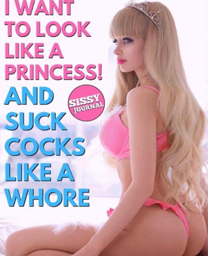 cock sucking whore caption - Sissy looks like a princess and sucks cock like a whore - Freakden