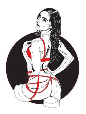 Art Porn Stars - Emily Willis Black and White Erotic Art Print Porn Star - Etsy Canada