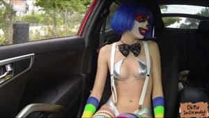 Clown Getting Blowjob - Super sexy stranded clown gets a doggy style fucking after giving a blowjob