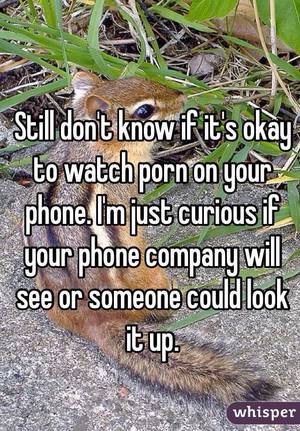 i was just curious - Still don't know if it's okay to watch porn on your phone. I'm just curious  ...