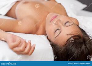 Naked Girl On Bed Porn - Naked Woman Sleeping in White Bed Stock Photo - Image of white, adult:  10597838