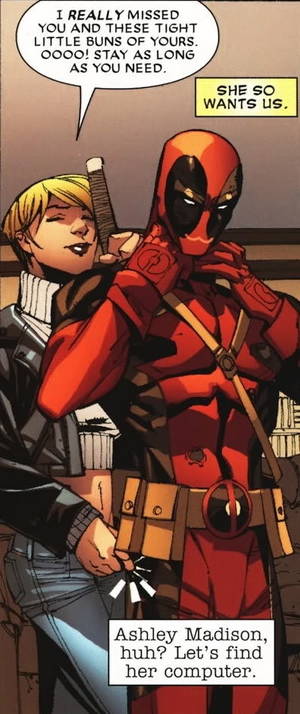 Deadpool Tentacle Porn - She's like the comicbook personification of Deadpool fangirls. Wade's tight  buns indeed. Can anyone else remember other instances where other  characters ...