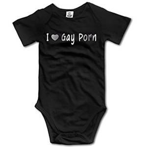 Baby Gay Porn - Kids Baby I LOVE GAY PORN Sticker Platinum Style Romper Jumpsuit Black