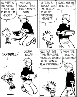 Calvin And Hobbes Rosalyn Porn - I've noticed a surprising lack of calvinball strips lately so here's one of  my all time favorite arcs. Rosalyn playing Calvinball! : r/calvinandhobbes