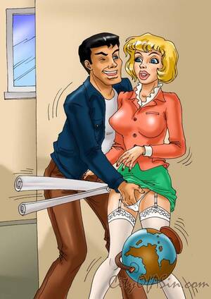 Blonde Teacher Cartoon Porn - Horny dude fucking his sexy blonde teacher at - Cartoon Sex - Picture 2