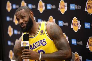 Lebron James Porn - Lakers star LeBron James dedicates season to son Bronny - Los Angeles Times