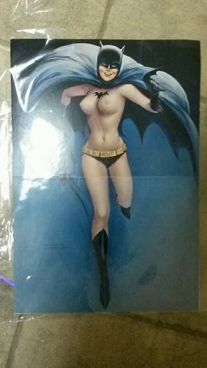 batgirl cartoon xxx - 1966 Alberto Vargas Sexy Bat Girl-Batman~Batgirl TV Cartoon Pin-up Poster