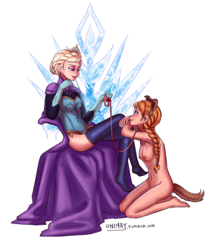 Bondage Porn Frozen - From now on Anna is Elsa's beloved pet â€“ Frozen Elsa Porn