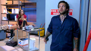 closet - Bored student Abigail Mac dildoing to mobile porn in the janitor's closet -  XXX Movies