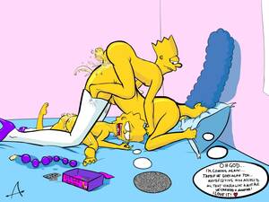 bart and lisa simpson - Bart Simpson rock-hard rip up Margie and Lisa â€“ Simpsons Hentai