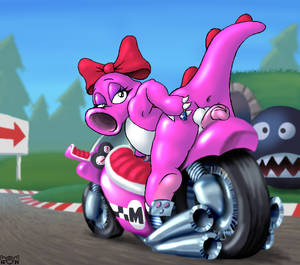 Mario Birdo Porn - e621 anthro anus backsack balls birdo butt chain_chomp erection eyelashes  gem girly hair_bow hair_ribbon half-