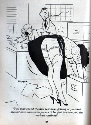 naked cartoon secretaries - lowell hoppes secretary bend over the files gag