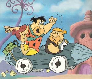 Flintstones Pregnant Porn - Barney driving Fred and Wilma to the hospital