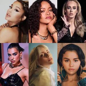 Ariana Grande Threesome Porn - Six Pack Challenge: Ariana Grande vs Rihanna vs Adele vs Dua Lipa vs Billie  Eilish vs Selena Gomez : r/CelebBattles