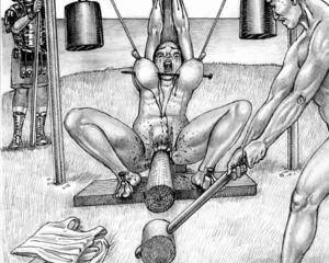 extreme bdsm art drawings - Extreme Bondage Punishment Art | BDSM Fetish