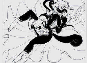 Female Anthro Skunk Porn - e621 69_position anthro black_and_white breasts cunnilingus eyes_closed female  female/female fluffy fluffy_tail gloves_(marking