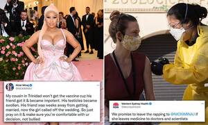 micki minaj lesbian porn shower - Western Sydney health team call out rapper Nicki Minaj's Covid claims |  Daily Mail Online
