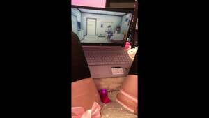Girl Watching Porn Toy - Tiktok Girl uses Pink Toy while Watching Porn / Hentai