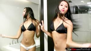 ladyboy in panties and bra - Teen Ladyboy in Black Bra and White Panties does POV Blowjob - Pornhub.com