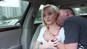 blonde babe sucks in a car - Petite blonde teen sucks stiff cock and fucks in the car - vikiporn.com