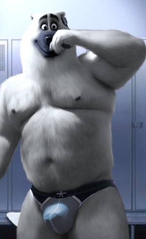Madagascar Gay Porn - e621 alternate_form anthro anthrofied bear belly bench bulge clothing  corporal_the_polar_bear dreamworks edit fur happy locker locker_room
