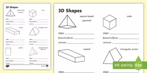 3d Girls Forced To Have Sex - Properties of 3D Shapes Worksheet | Grade 1 Maths Resource