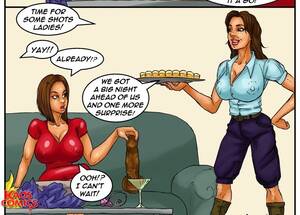 cartoon slut xxx - Busty slut fucked by kinky police bitch and dude in cartoon xxx comics