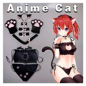Cat Lingerie Anime Porn - Sexy Porn Underwear Women Body Japanese Anime Ruffle Roleplay Girls Sexy  Lingerie Cosplay Neko Cat Keyhole Bra Briefs - Sexy Costumes - AliExpress