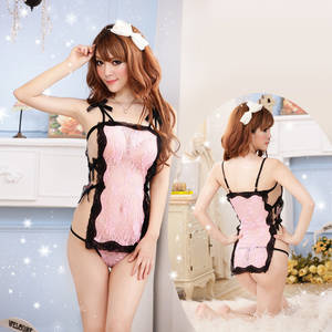 Bandage Porn - Cheap Pink/White Lace Transparent Stomachers Sexy Lingerie Erotic Babydolls  For Women, Exotic Side Bandage Porn Sex Love Clothes-in Exotic Apparel from  ...