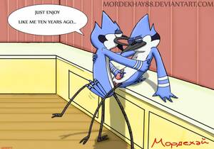 cartoon sex mordecai fucks margaret - Mordecai boned by his clone on a kitchen table | Regular Show Porn