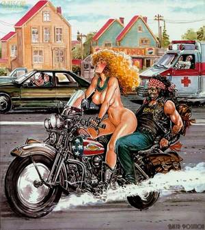 naked biker cartoons - live to let ride *ggg*