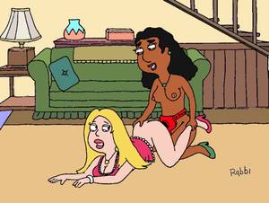 interracial francine - american_dad breasts color dark-skinned_female dark_skin female female_only  francine_smith human interracial linda_memari multiple_females rabbi_(