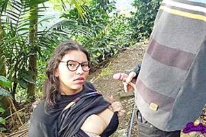 Latina Glasses Blowjob - Latina With Glasses And Big Tits Gives A Blowjob Outdoors, full Couple porno  video (Mar 9,