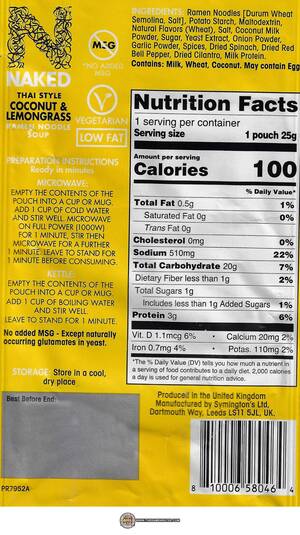 Naked Thai Porn - 4249: Naked Thai-Style Coconut & Lemongrass Ramen Noodles - UK