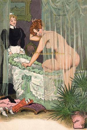 Bathtub Nude Vintage 1920 Porn - Playful Nude In The Bathtub Vintage Postcard