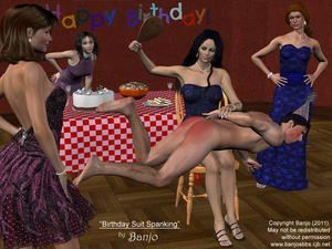 birthday spanking blog - Banjo's BBS: Art: Birthday Suit Spanking