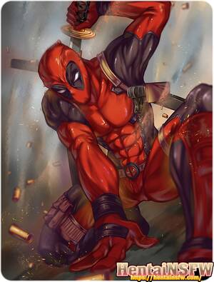 Deadpool Cartoon Porn - SFW full color sexy hentai comics parody art of Marvel's X-men Deadpool  with his legs spread wide in fan service illustration. - Hentai NSFW