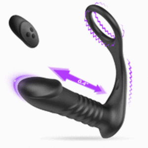 cock ring with anal sex - Bestvibe Glans 10 Vibration 3 Thrusting Cock Ring Anal Dildo | Bestvibe UK